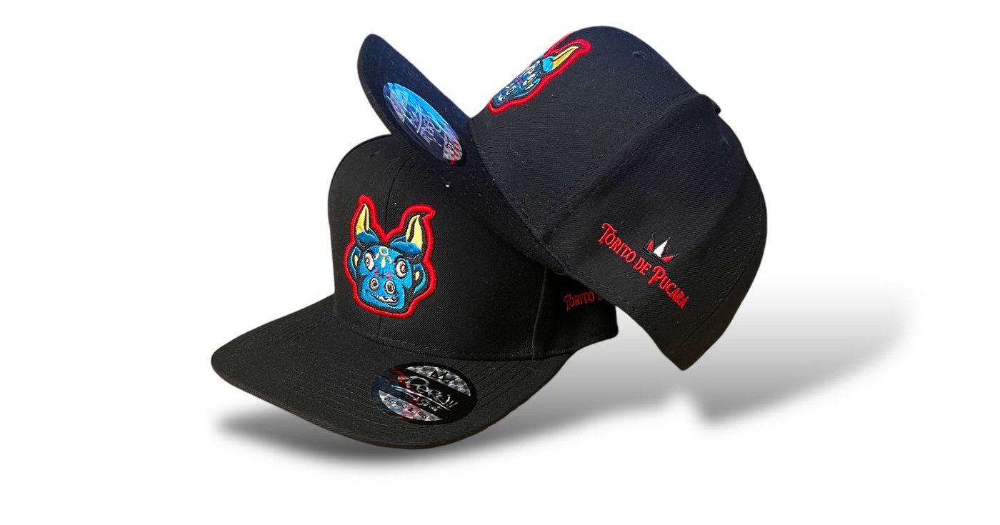 Black snapback embroidered Torito de Pucará